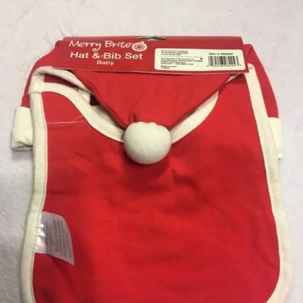 New santa bib amd hat bib‎